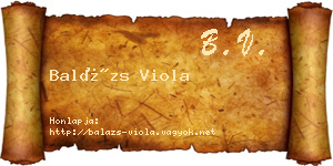 Balázs Viola névjegykártya