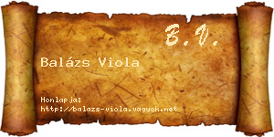 Balázs Viola névjegykártya